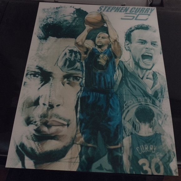 STEPHEN CURRY WARRIORS NBA BASKETBALL 8.5x11 COLOR ART GLOSSY WALL POSTER NEW! - Picture 4 of 5